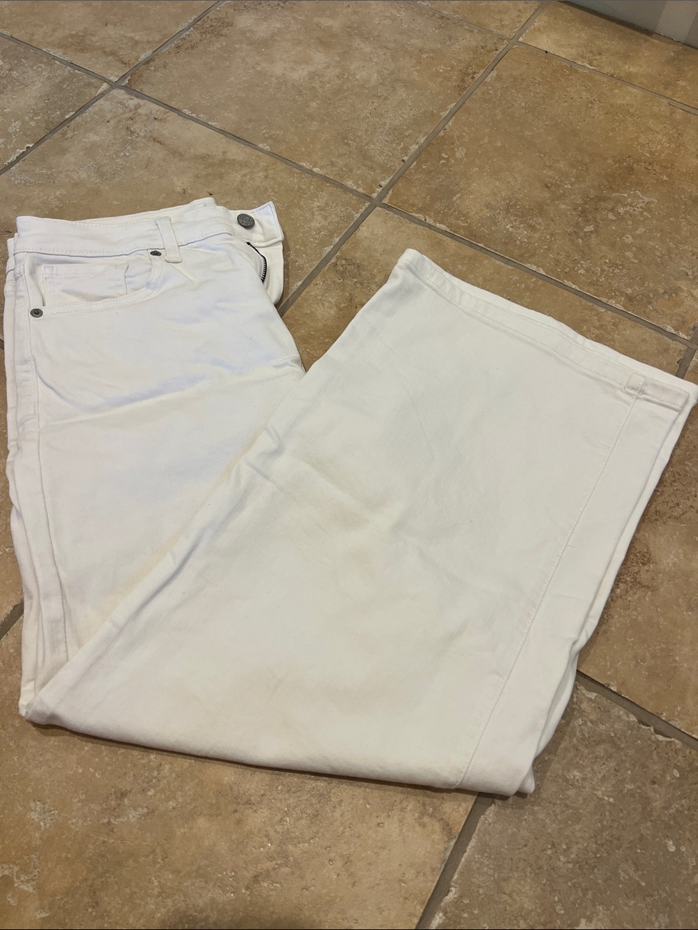 Banana Republic High Rise wide leg jeans white